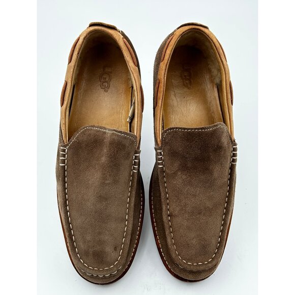 UGG Loafers Mens Size 9 Brwn Suede Shearling Slip-On Comfort Shoes Core Wardrobe - Picture 4 of 10